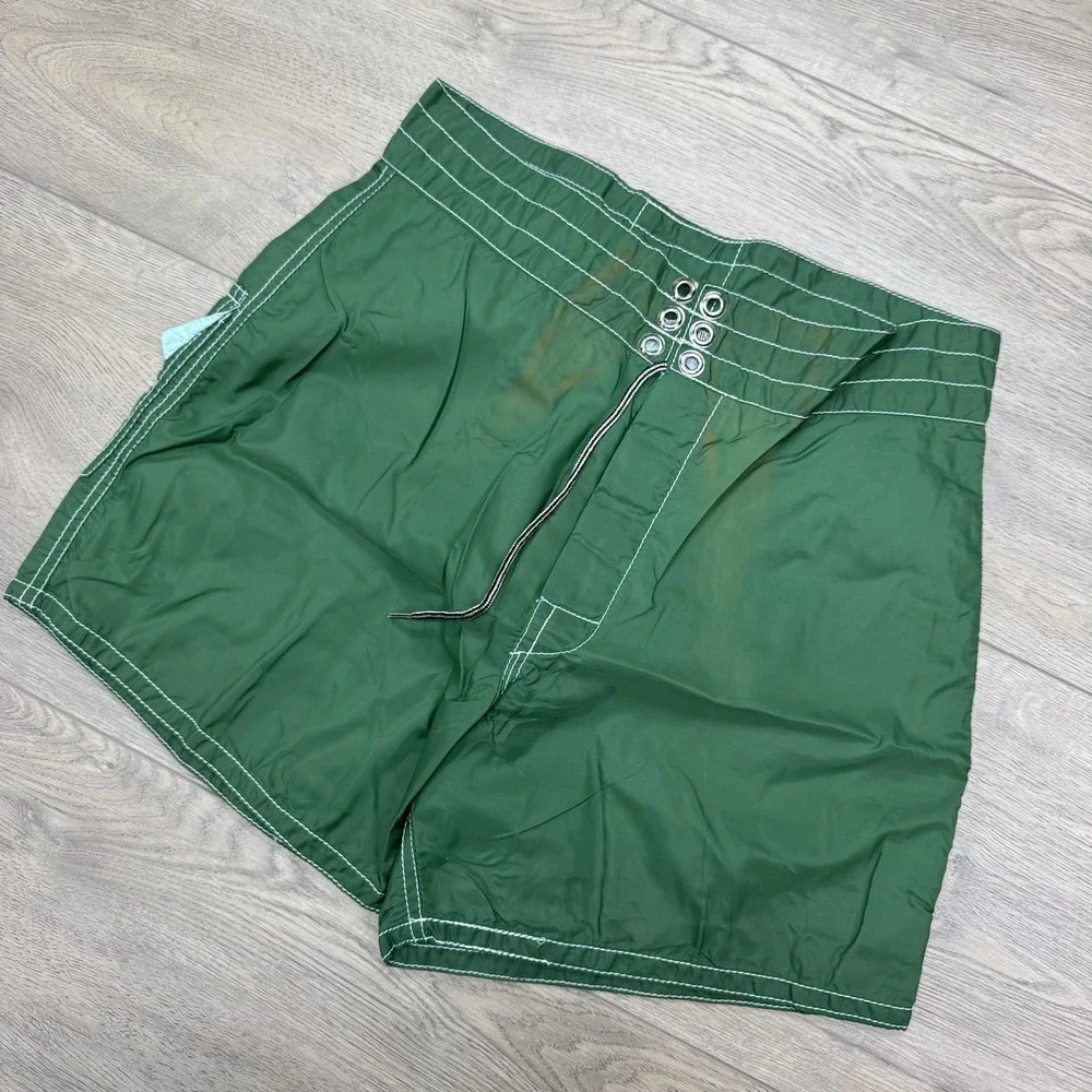 VTG Birdwell Beach Britches Green Swim Trunks Men's Short FLAW‎ Pocket